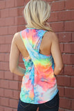 Neon Color Tie Dyed Cross Back Tank